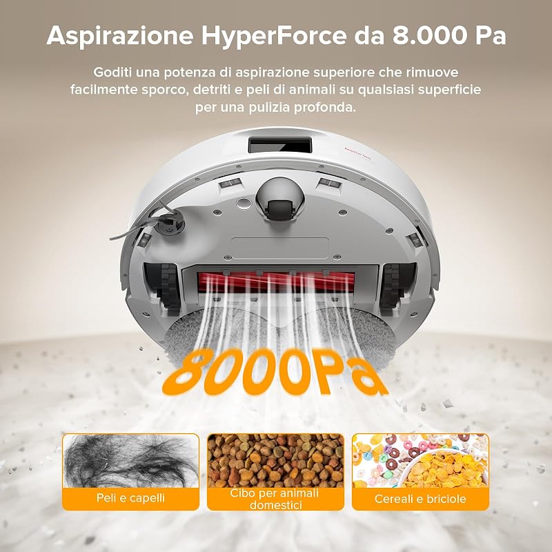 QV 35A Set Robot Aspirapolvere Lavapavimenti, Antigroviglio