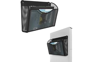 Vdamu 1-Tier Magnetic File Holder - No Drilling Installation File Organizer, Large Capacity Magnetic File Holder for Refrigerator, File Cabinets, Whiteboard, Office, Kitchen