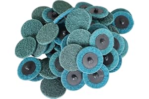 findmall 50Pcs 2 Inch Blue Quick Change Surface Prep Conditioning Discs, Fine Grit for Cleaning, Finishing and Deburring on M