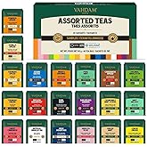 VAHDAM, Assorted Tea Sampler (20 Delicious Variety, 40 Individually Wrapped Pyramid Teabags) Long Leaf Premium Teas I Tea Gif