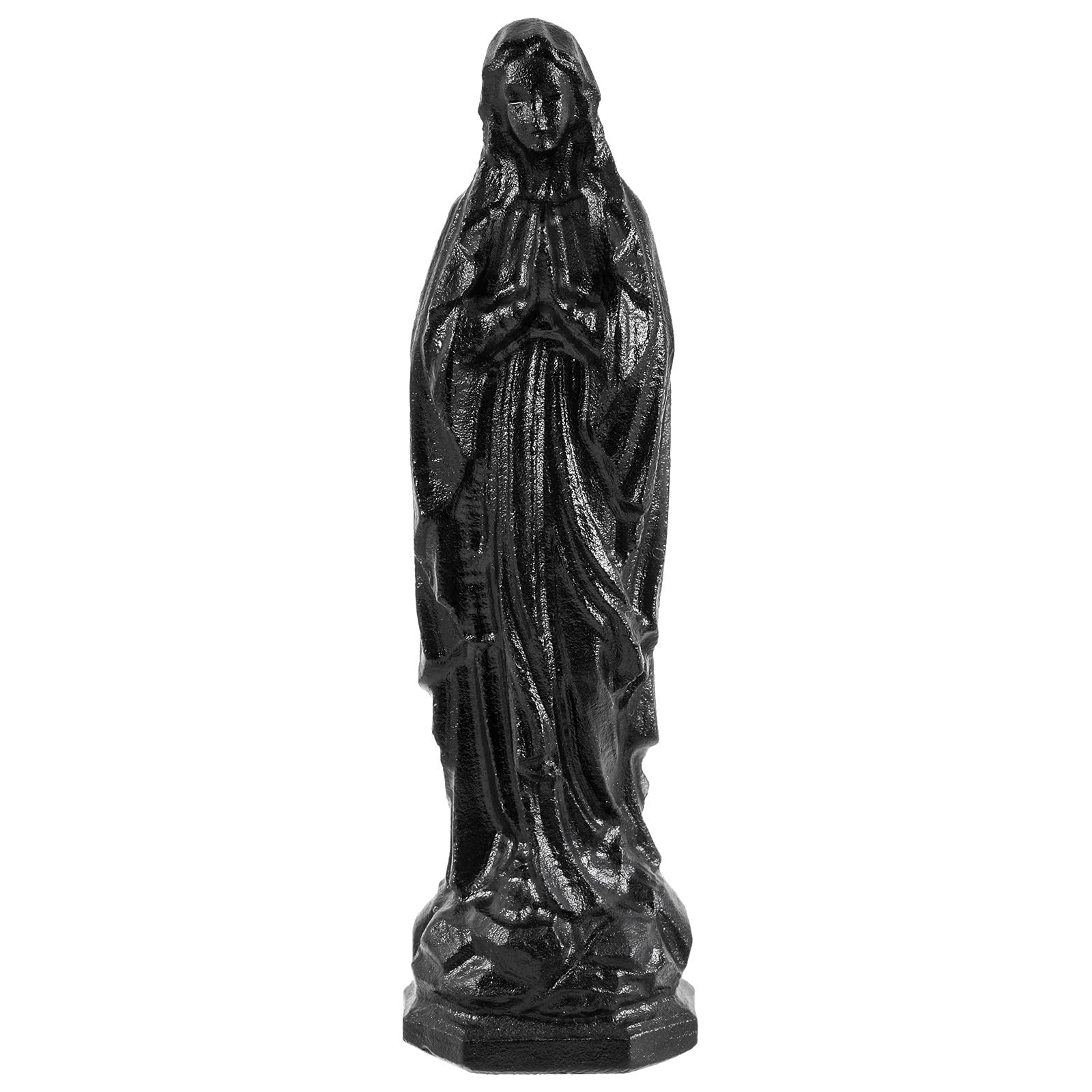 Nupuyai 3.4" Obsidian Crystal Virgin Mary Statue, Praying Holy Mary Figurine Hand Carved Stone Pocket Statue Good Luck Home Office Car Decor