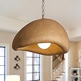 Yiludingsheng Rustic Light Fixture Pendant Lights Kitchen Island Wabi Sabi 15.7in Dining Room Lighting Brown Chandelier Japan