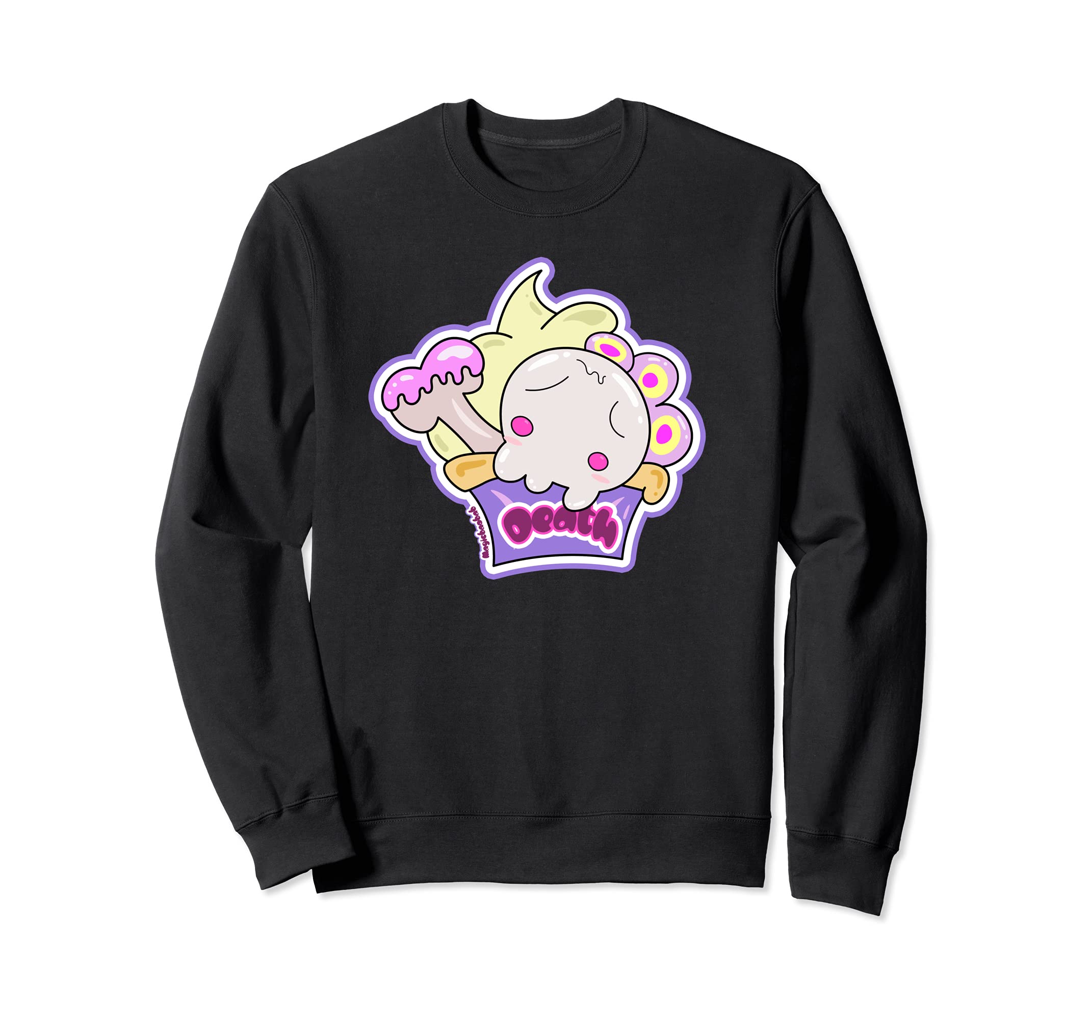 Spoopy Skull Death Cupcake Kawaii Halloween Design, Pastel Sweatshirt