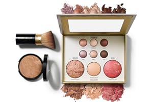 LAURA GELLER NEW YORK Baked Starter Kit- Baked Balance-n-Brighten, Golden Medium + Best of the Best Tuscan Dreams Face Palette + Retractable Angled Kabuki Brush - Holiday 2025 Exclusive