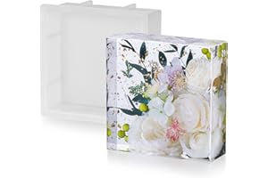 ISSEVE Large Resin Molds, Square Silicone Molds for Resin Casting, Epoxy Resin Molds for Flower Preservation, DIY Personalized Resin Crafts with Bouquet, Home Decor, Wedding Gift