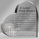 Sympathy Gifts - A Letter from Heaven- Memorial Gift for Loss of Mother Father Husband Son, Acrylic Heart Keepsake,Remembrance Sympathy Gifts, grief gifts