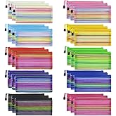 Tayfremn 30pcs Mesh Zipper Pouch B6 Net Zipper Bag Multipurpose Travel Mesh Bag Plastic Colorful Small Pencil Pouches to Storage Cosmetics Stationery Office Supplies,10 Color