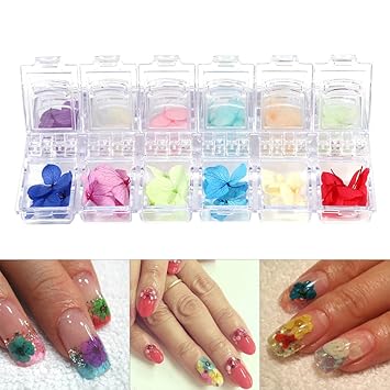 12 Couleurs 3d Fleurs Séchée Des Ongles Nail Art Diy Décoration De Manucure Acrylique Uv Gel Conception Accessoires