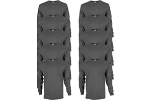Gildan Men's Ultra Cotton Long Sleeve T-Shirt, Style G2400, Multipack, Charcoal (10-Pack), Large