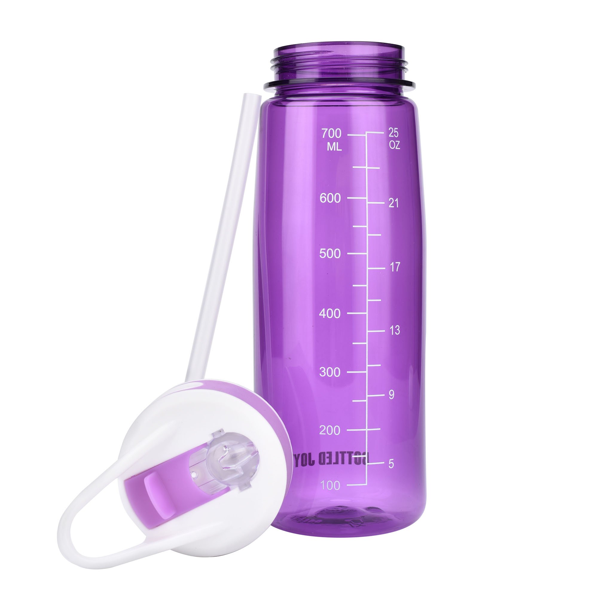 School Water Bottle with Straw Handle BPA Free Leak Proof Tritan Material for Exercise Travel Camping Picnic and More 28oz (Violet)