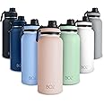 BOZ Stainless Steel Water Bottle - Vaccum Insulated Water Bottle 32 Oz - Wide Mouth BPA Free Sport Water Bottle for Gym with Spout Lid - Thermal Hot & Cold 1 Litre Pink Water Bottle