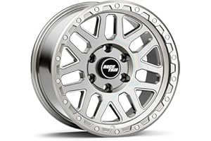 RockTrix RT110 20 inch Wheel Compatible with Chevrolet Silverado 1500 Tahoe 6x5.5" (6x139.7) Bolt Pattern, 20x9 (-12 Offset, 4.5 Backspace), Silver, Also fits GMC Sierra Yukon and 2019+ Ram 1500