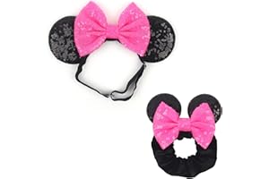 bianbaistar Newborn Bows for Girls Toddler Hair Bows Elastic Adjustable Headband Mouse Ears Scrunchies Essencial Accessories for Trip Headwear for Women (Angelbow)