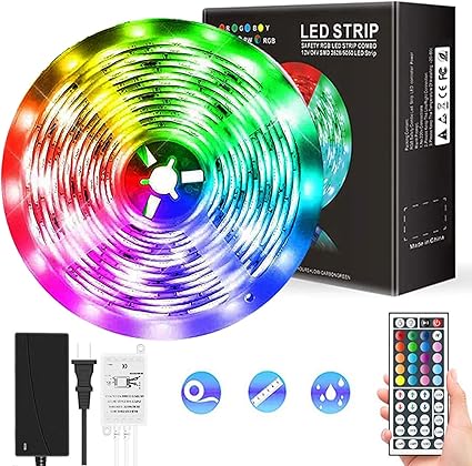 Amazon Ledテープライト 5m Diffo Ledテープ Diy 防水 ネオンライト 明るさ調整 間接照明 5050両面テープ 300led高輝度 44kキーリモコン 切断可能 ストリップライトrgb カラー 壁 部屋 寝室 屋外 廊下 ドア 玄関 店舗用 ホーム装飾 調光調色 おしゃれ イルミネーション