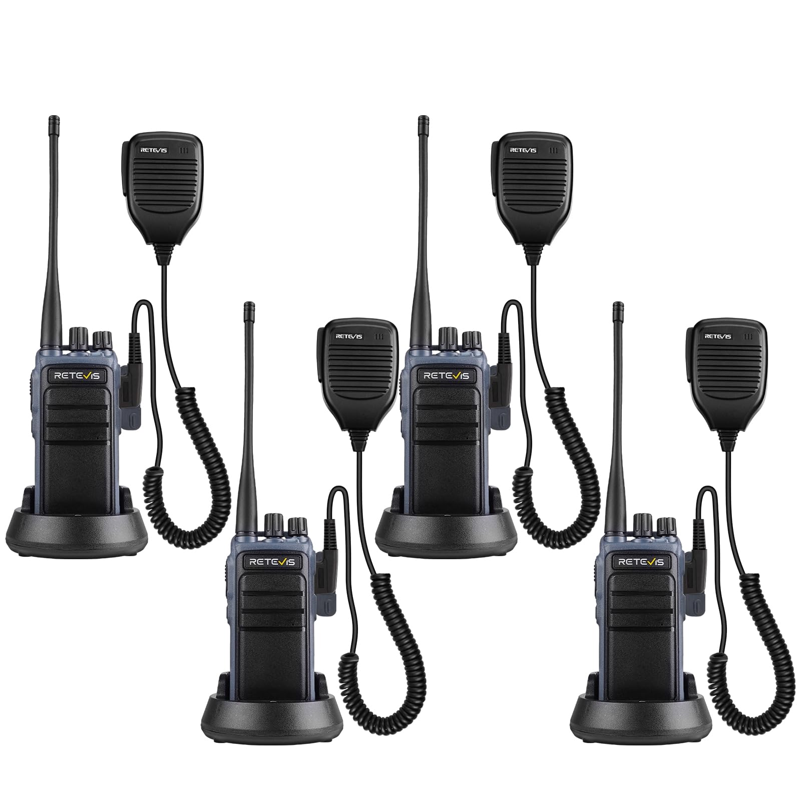 Photo 1 of Retevis MateTalk C4 Voice Activated Walkie Talkies Long Range with Shoulder Mic,Hands Free,24-Hours,USB-C,GMRS Repeater Capable,Noise Reduction,Rugged 2 Way Radio for Security Construciton(4 Pack)