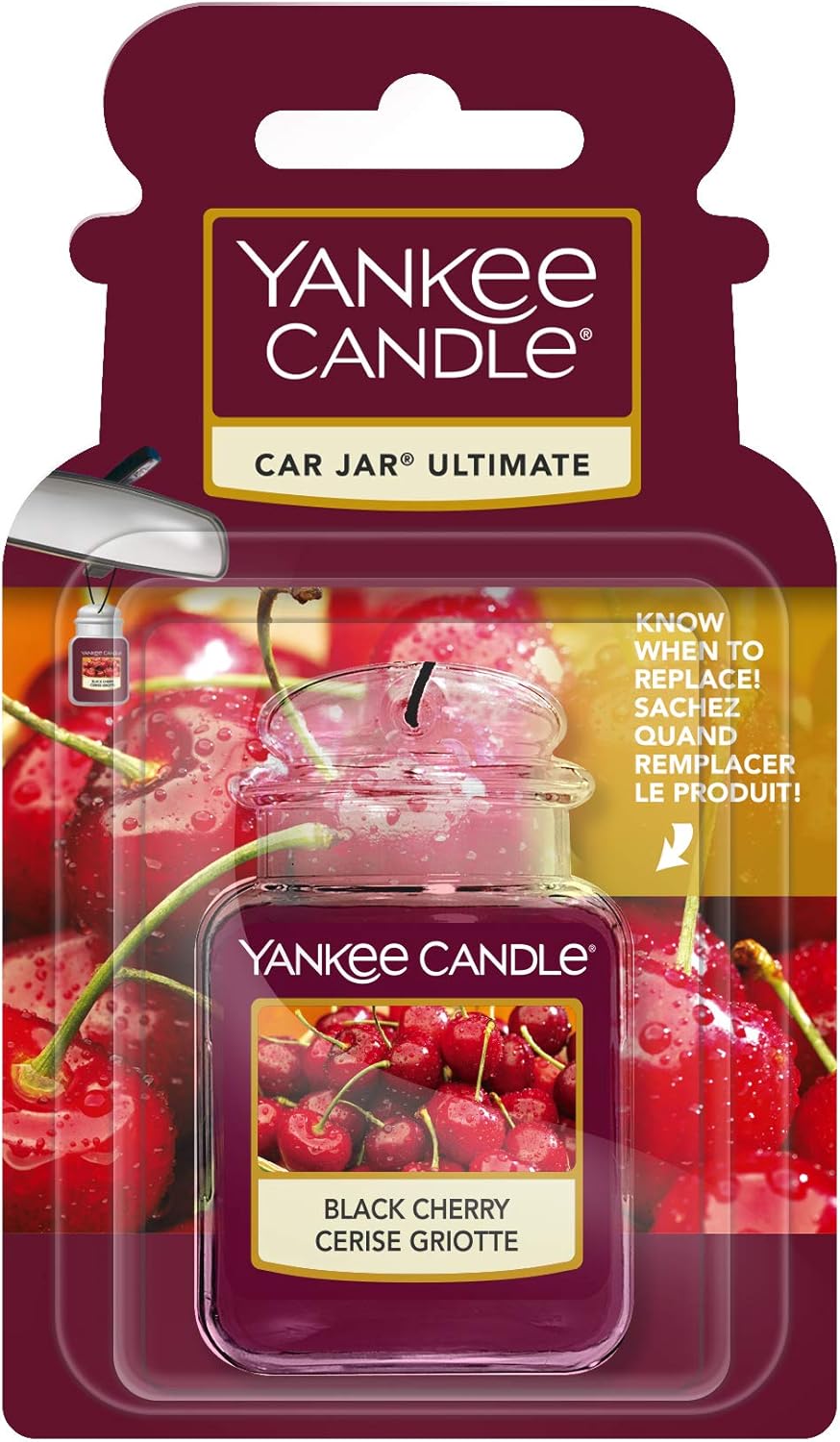 Yankee Candle Car Jar Ultimate Scented Air Freshener, BLACK CHERRY
