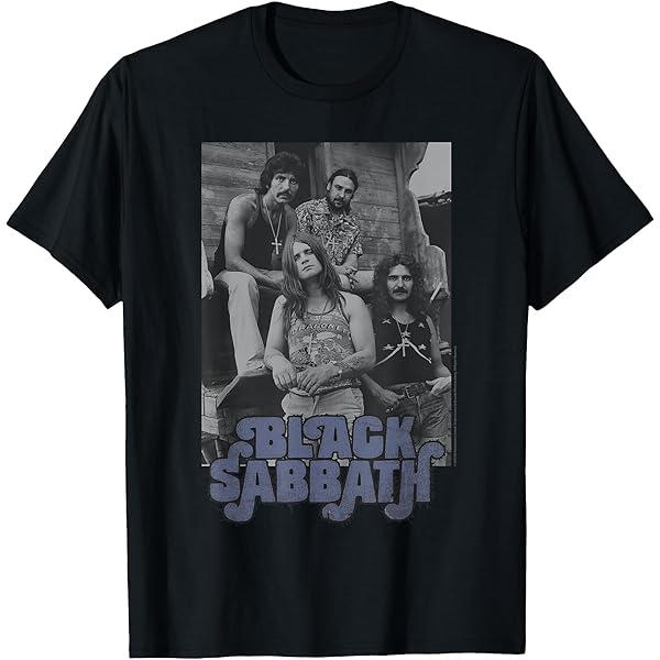 Amazon.com: Black Sabbath Official B&W Band Photo T-Shirt