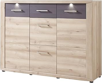 Kommode Buche Hell Grau Struktur Amazon De Kuche Haushalt