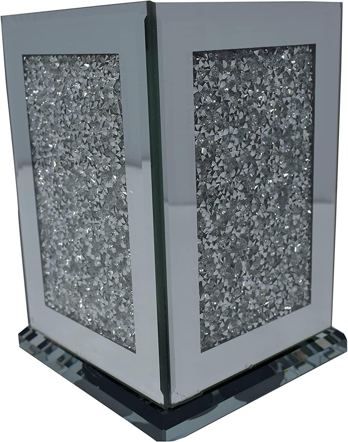 CRYSTAL CROWN Versatile Beauty: Mirrored Rectangular Plant Pot with Floral Flourish - Enhance Your Indoor and Outdoor Garden, 15 CM Height