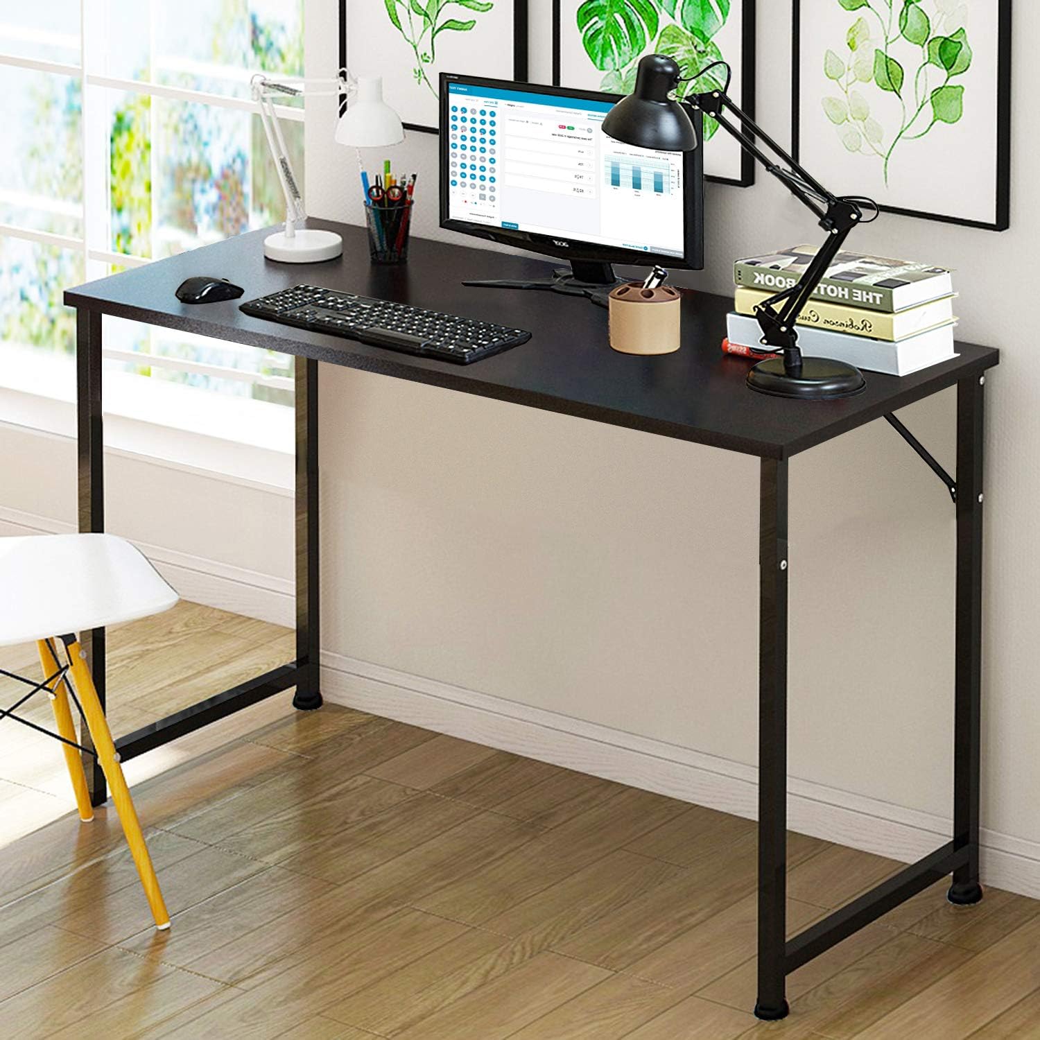 DL furniture Wood Study Desk for Children Kid Desk Table Chair - Easy Assemble | Flip Drawer | Adjustable Height Desk & Chair | Desktop Rack Shelves - Natural Wood …