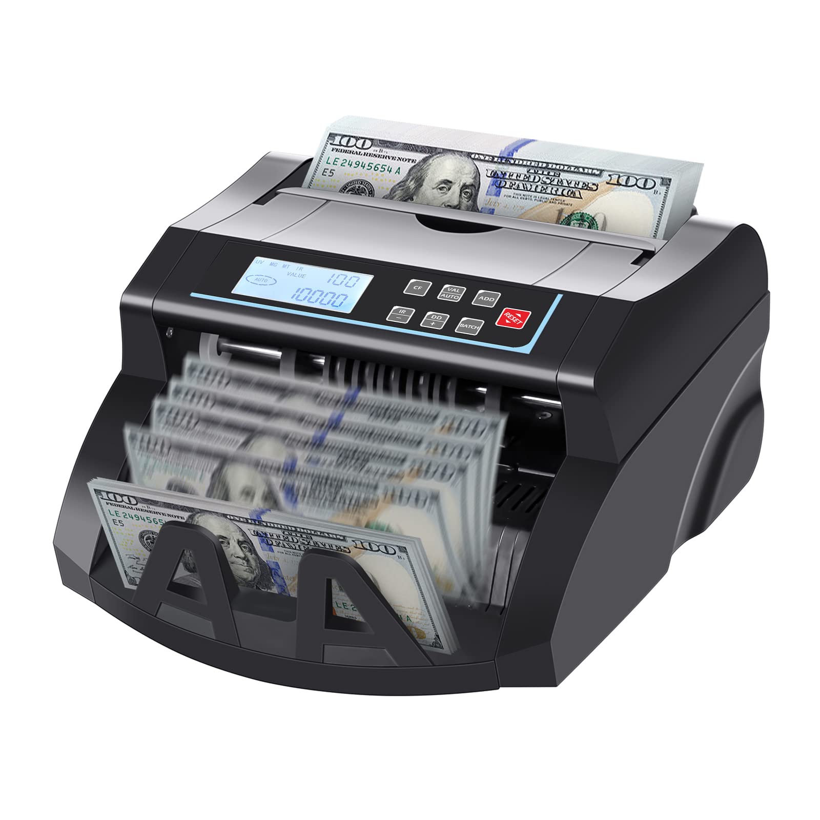 Photo 1 of DOMENS Money Counter Machine Count Value for US Dollar only,UV/MG/MT/IR/DD Detection Bill Counter,Add+Batch/Add+Value Modes Money Counting Machine, Cash Counter with LCD Display