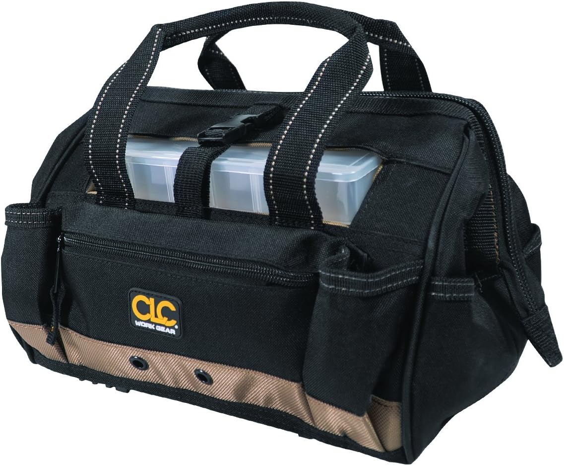 CLC Custom Leathercraft 1533 12 in.Tote Bag with Top Plastic Tray, 16 Pocket