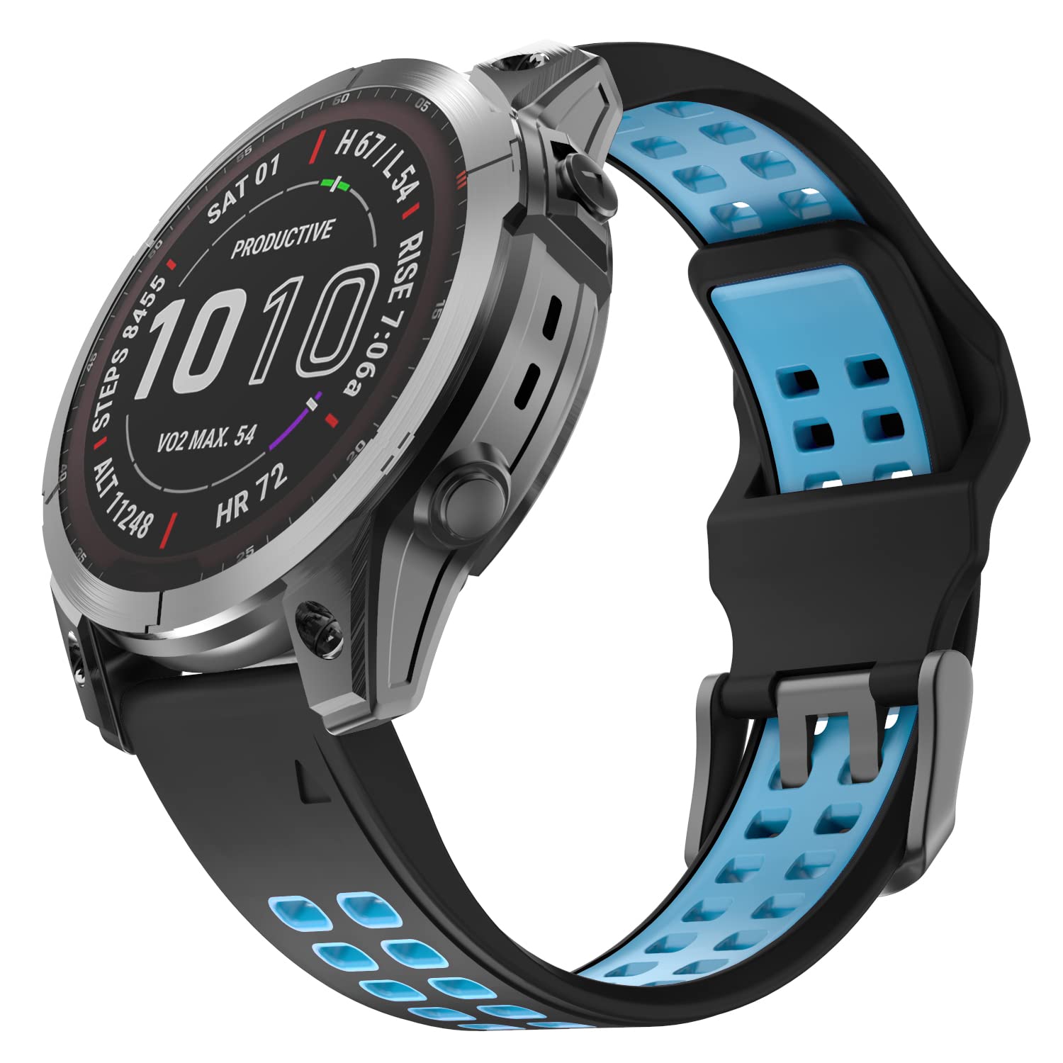OVERSTEP for Garmin Fenix 7 Strap，22mm Width Soft Silicone Replacement Band Watch Strap for Fenix 7/Fenix 6/Fenix 6 Pro/Fenix 5/Fenix 5 Plus/Forerunner 935/Forerunner945/Approach S60/Quatix 5