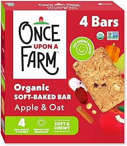 Once Upon a Farm Organic Soft Baked Kids' Bar Multipack, Apple & Oat, 4pk