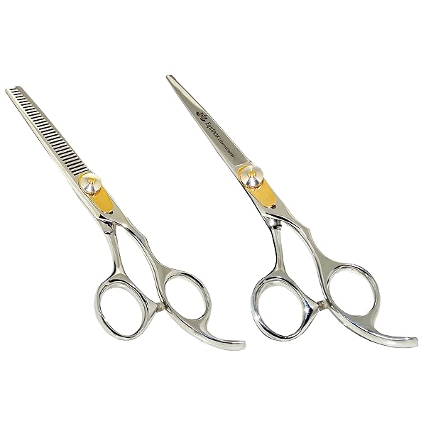 [NEW PACKAGING] Equinox Professional Razor Edge Series - Barber Hair Cutting and Thinning/Texturizing Scissors/Shears Set - 6.5