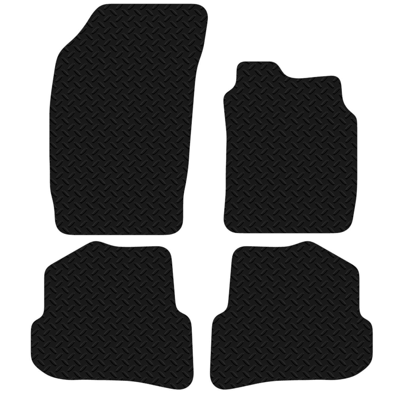 Carsio Car Mats For Audi A1 2010 - Onwards 3mm 4pc Set Tailored Fit Rubber Floor Mat Complete Accessory Black Custom Fitted - Anti-Slip Backing, Heavy Duty & Waterproof
