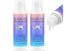 LUCISKY 240ML Diamond Art Painting Sealer with Sponge Head, 5D High Gloss Diamond Art Painting Glue Permanent Hold & Shine Effect for Diamond Art Painting and Jigsaw Puzzles（8 OZ）