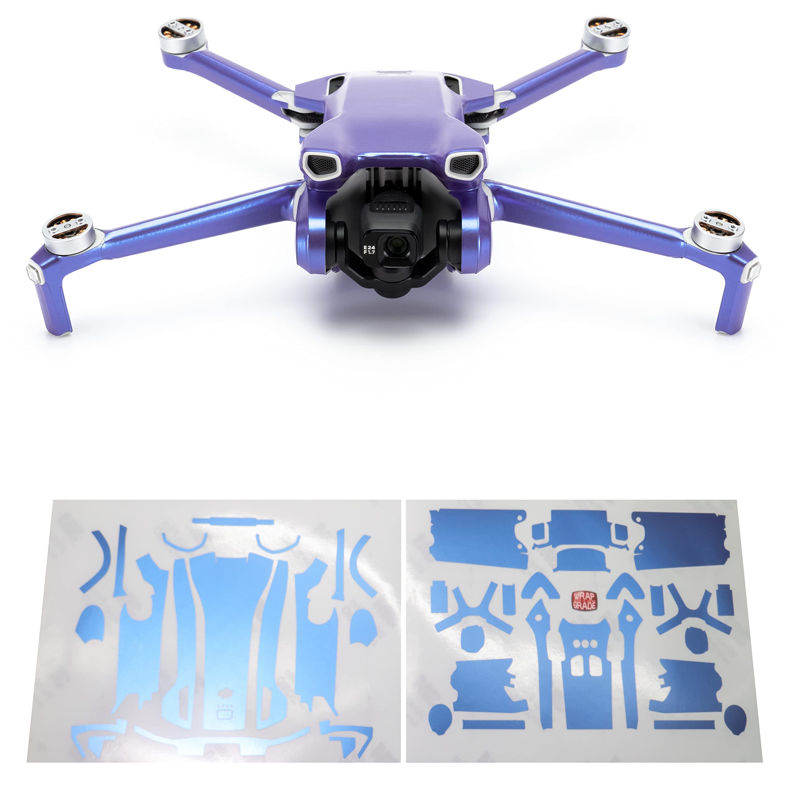 WRAPGRADE Skin Stickers compatible with DJI Mini 3 | Main Unit (CELESTE BLUE) — image 1