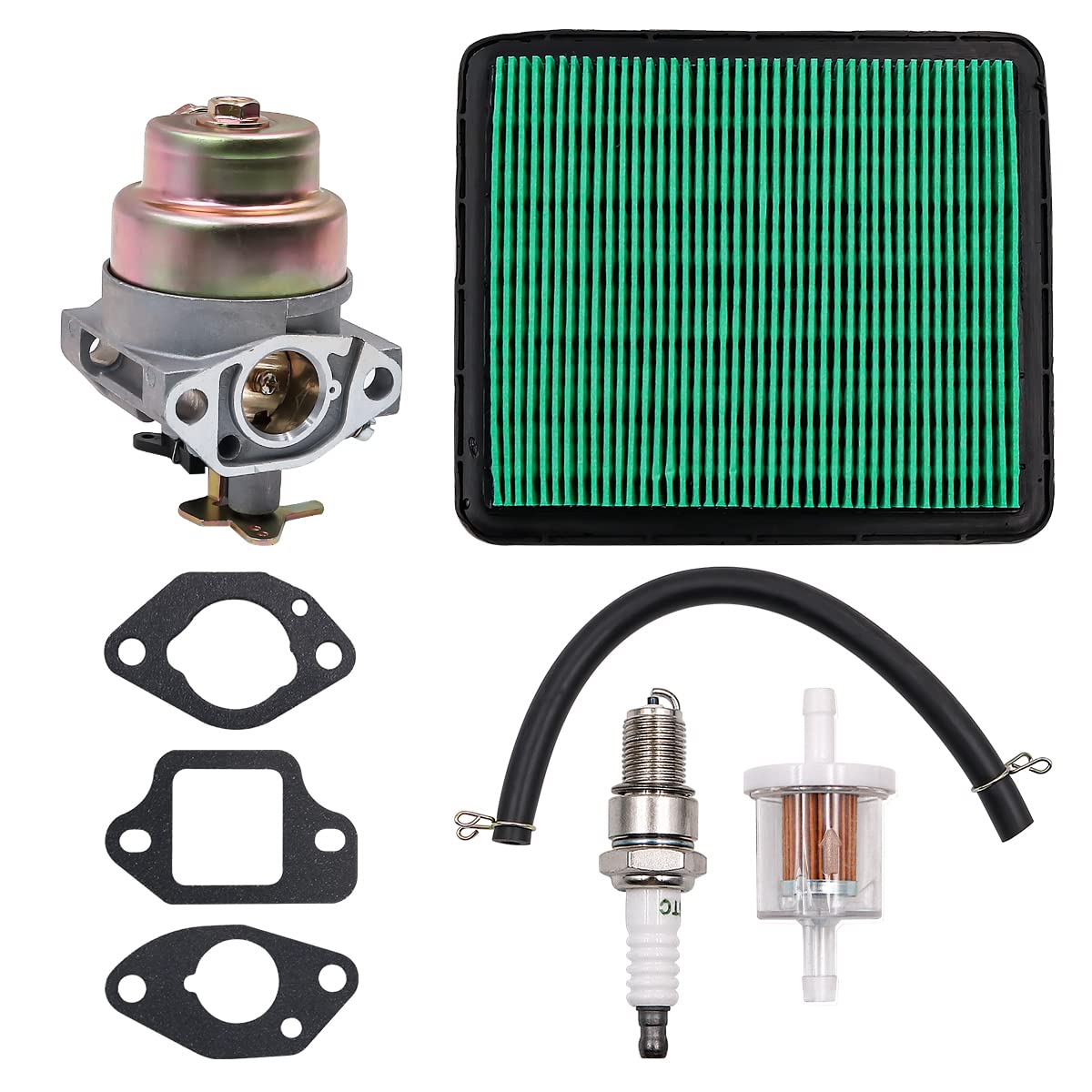 VOANZO Lawn Mower Carburetor with Filter Spark Plug concurrently Carburetor Seal Gasket for Honda GCV160 Engine HRB216 HRR216 HRS216 HRT216 HRZ216 Lawn Mower