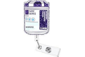 BVIIE Funny Nurse Badge Reel Buddy, Work ID Badge Holder with Retractable Clip, Sani Wipes Cute Medical Badge Clip for RN CNA LPN LVN MA Hospital Worker Doctor Nursing Student Teacher