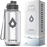 Embrava 40oz Water Bottle - Large with Travel Carry Ring - Wide Leak Proof Drink Spout | Heavy-Duty, BPA & BPS Free Tritan Pl