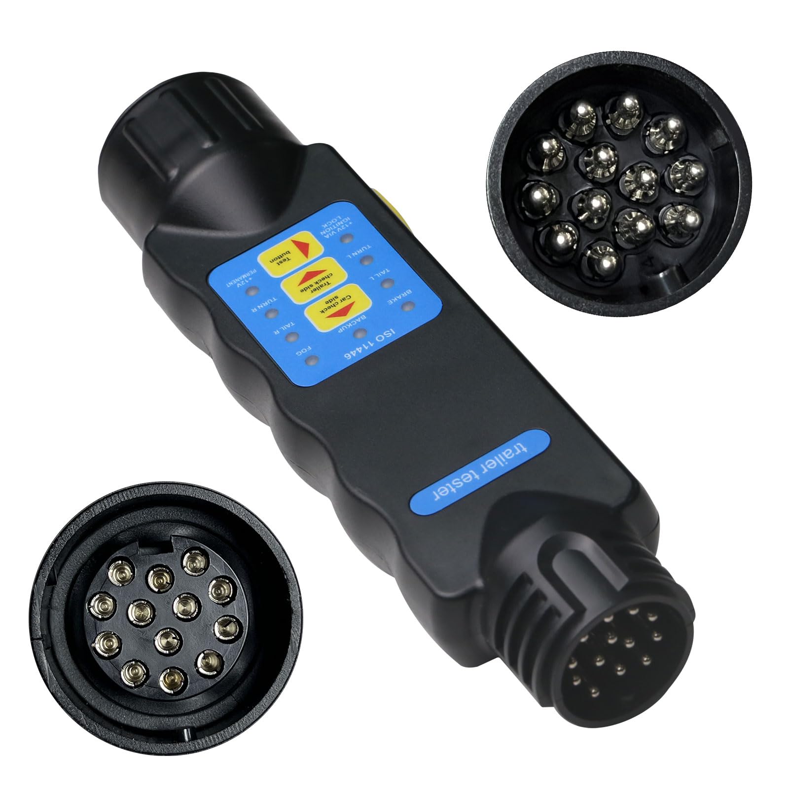 Trailer Plug Socket Tester, EVERGD 12V 13 Pin Trailer Light Connector Cable Wiring Circuit Diagnostic Testing Tools Tester for Towing Car Caravan RV Cars Truck