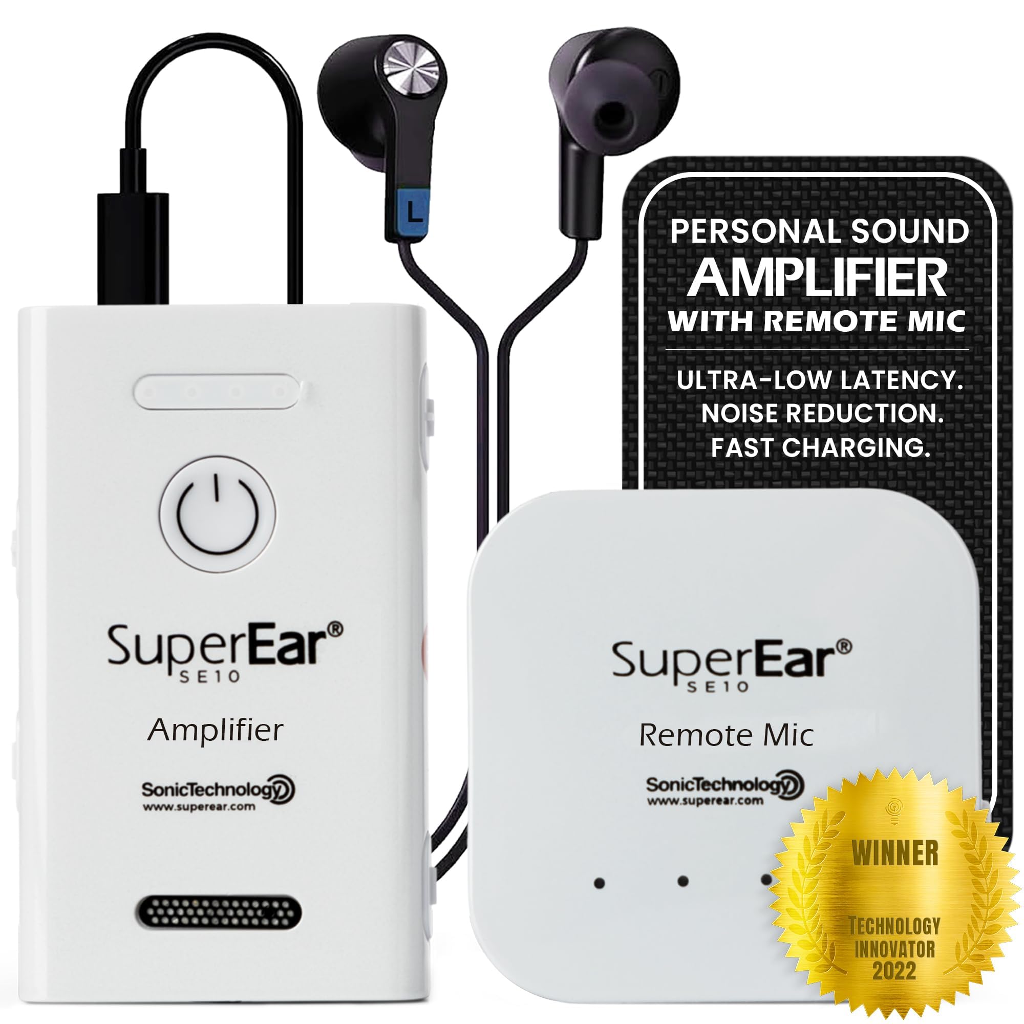 SuperEar NEW Model SE10 for Seniors - Hearing Amplifiers for Seniors Long Range Listening Device Sound Amplifier Listening Device Noise Cancelling - Remote Microphone PSAP TV Audio Accessories