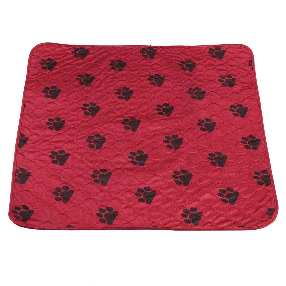 Reusable Washable Dog Pee Pads - Waterproof Puppy Training Pads for Pet Dogs and Cats, Urine Absorbent Mat Whelping Pad 80x90cm Red