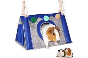 VERTUPET Guinea Pig Hideaway Nest Tent House Rabbit Triangular Hideout Shelter Small Animal Bed, Cage Accessories for Chinchillas Hamster Ferrets Hedgehogs Bunny