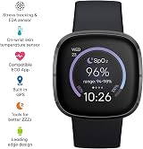 Fitbit Sense Advanced Smartwatch Heart Health Stress Skin Temp Carbon Graphite view 3