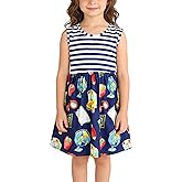 Toddler Girl Dress Back to School Pencil School Bus Print Dress Summer Outfits 3-8T