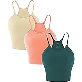 Sunzel Free to Be Tank, Crop Ribbed Tank Tops Seamless Racerback Camisoles No pad Camis Cropped Workout Gym Yoga
