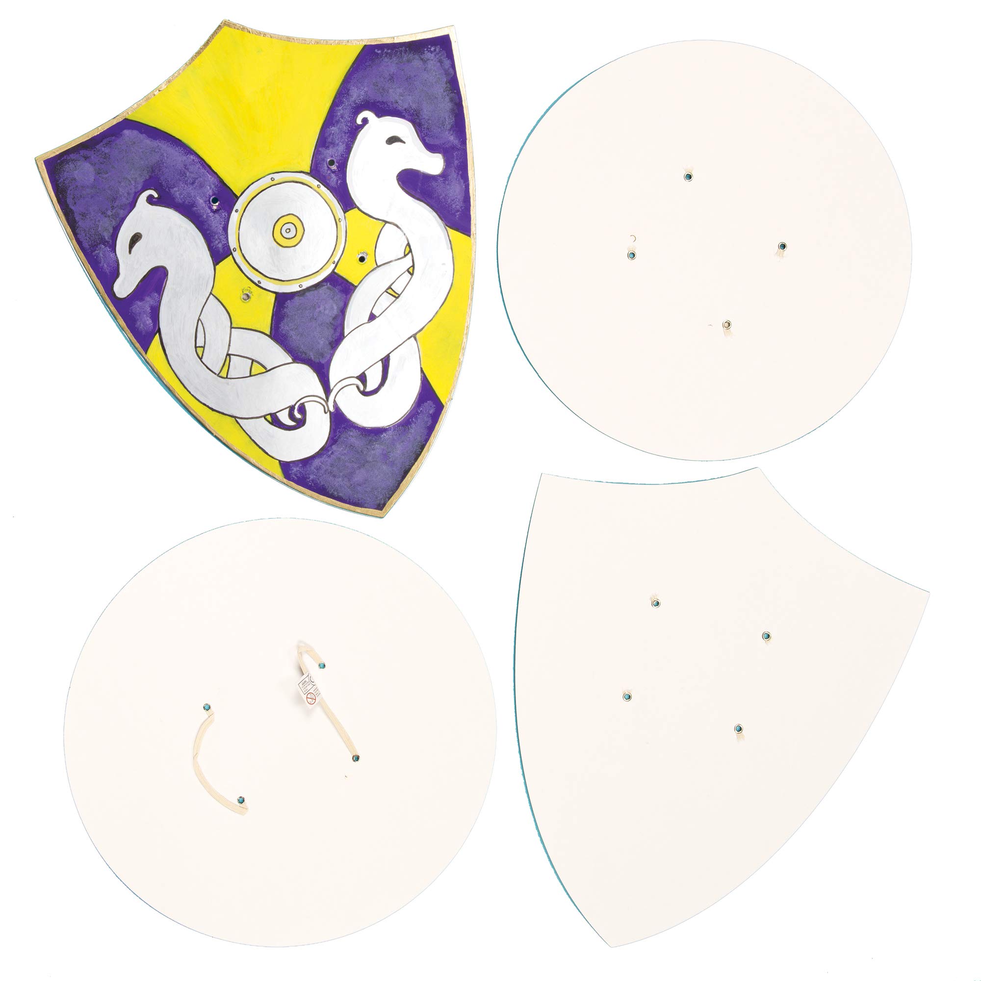 Baker Ross EV281 Make Your Own Shield Card Blanks — Ideal for Kids to Decorate, Arts and Crafts, Gifts, Keepsakes and More (Pack of 4), White, Assorted