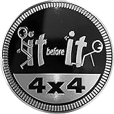 Metal Car Badge Stickers for Jeep Wrangle,Round Auto Car Emblem Sticker 3D,4 X 4 Decals,Metal Automotive Badge,Decorative Sticker for Motorcycle Vehicles Bumpers Trucks