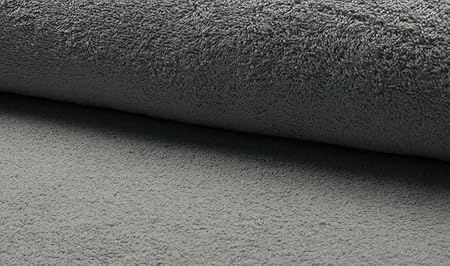 Fabrics-City HELLGRAU FROTTEE STOFF WALKFROTTEE SCHWER 2SEITIG STOFFE METERWARE, 4439