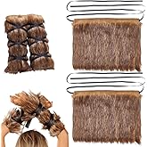WADORN Viking Warrior Costume, Furry Faux Fur Leg Arm Wraps Warmers Retro Fluffy Long Shoes Boot Cosplay Party Cuffs Covers
