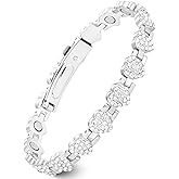 Feraco Copper Bracelets for Women, Ultra Strength Magnetic Bracelet with 3800 Gauss Neodymium Magnets & Dazzling Cubic Zirconia, 99.99% Pure Copper Jewelry Gift, Heart Shape