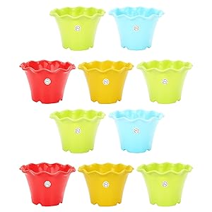 Kraft Seeds 3-inch Gardening Flowering Pot (Colour May Vary, Pack of 10)