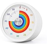 Keduzer Visual Timer, Kitchen Timer Rainbow Disk 60 Minute Countdown Timer for Kids and Adults, Silent Time Management Tool(Rainbow)