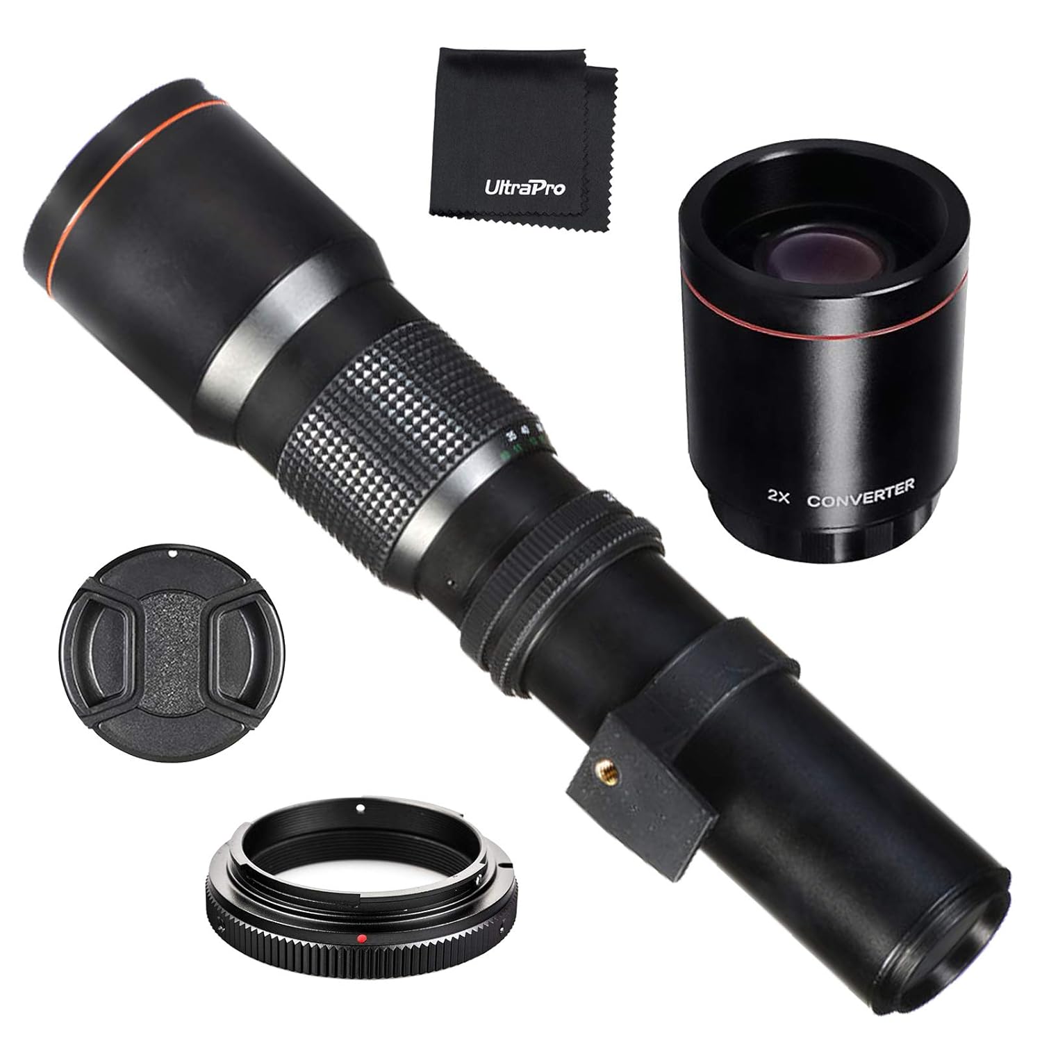 Hi-Resolution 500mm/1000mm Manual Telephoto Reflex Lens for Canon EOS Rebel  T3, T3i, T4i, T5, T5i, T6, T7, T6i, T6s, T7i, SL1, SL2, EOS 60D, 70D, 77D,  80D, ...